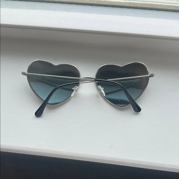 Heart-Shaped Sunglasses with Blue Lenses - Picture 3 of 3